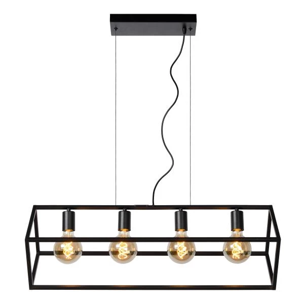 Lucide FABIAN - Pendant light - 4xE27 - Black - detail 4